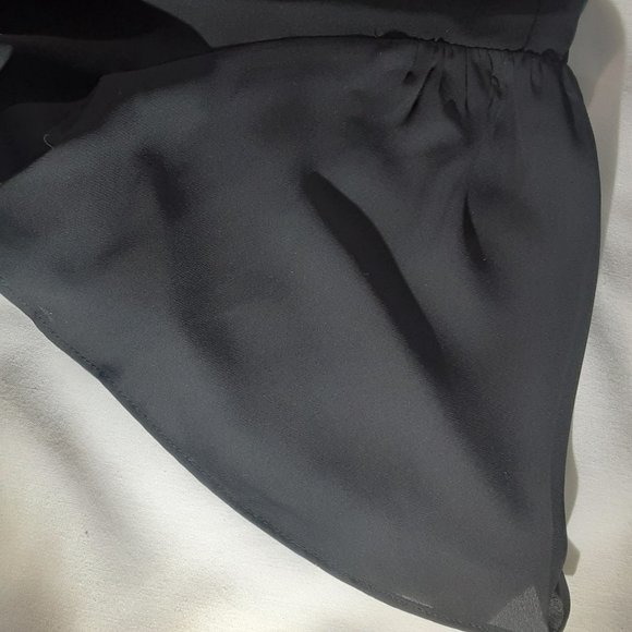 I.N.C. INTERNATIONAL CONCEPTS Women's Flutter Sleeve Ruffle Top, NWT, Black. - Picture 5 of 9